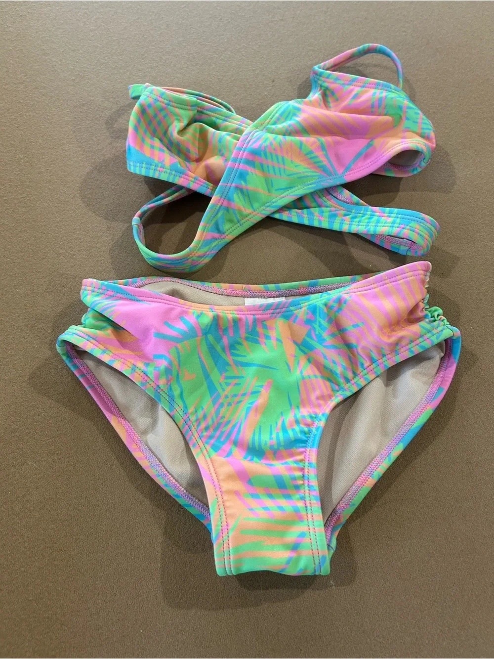 art class Neon Palm Print Bikini - Pink & Mint